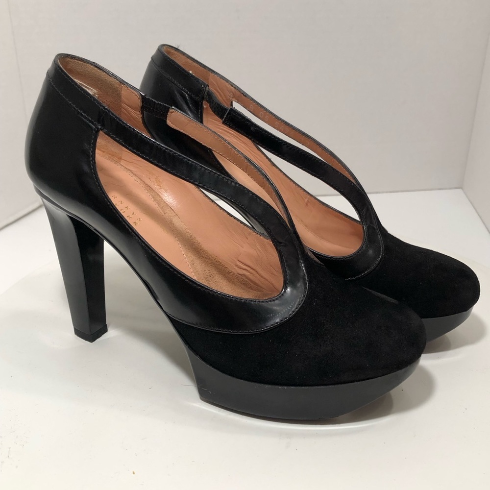 ROBERT CLERGERIE Black Leather | Suede Platforms 6